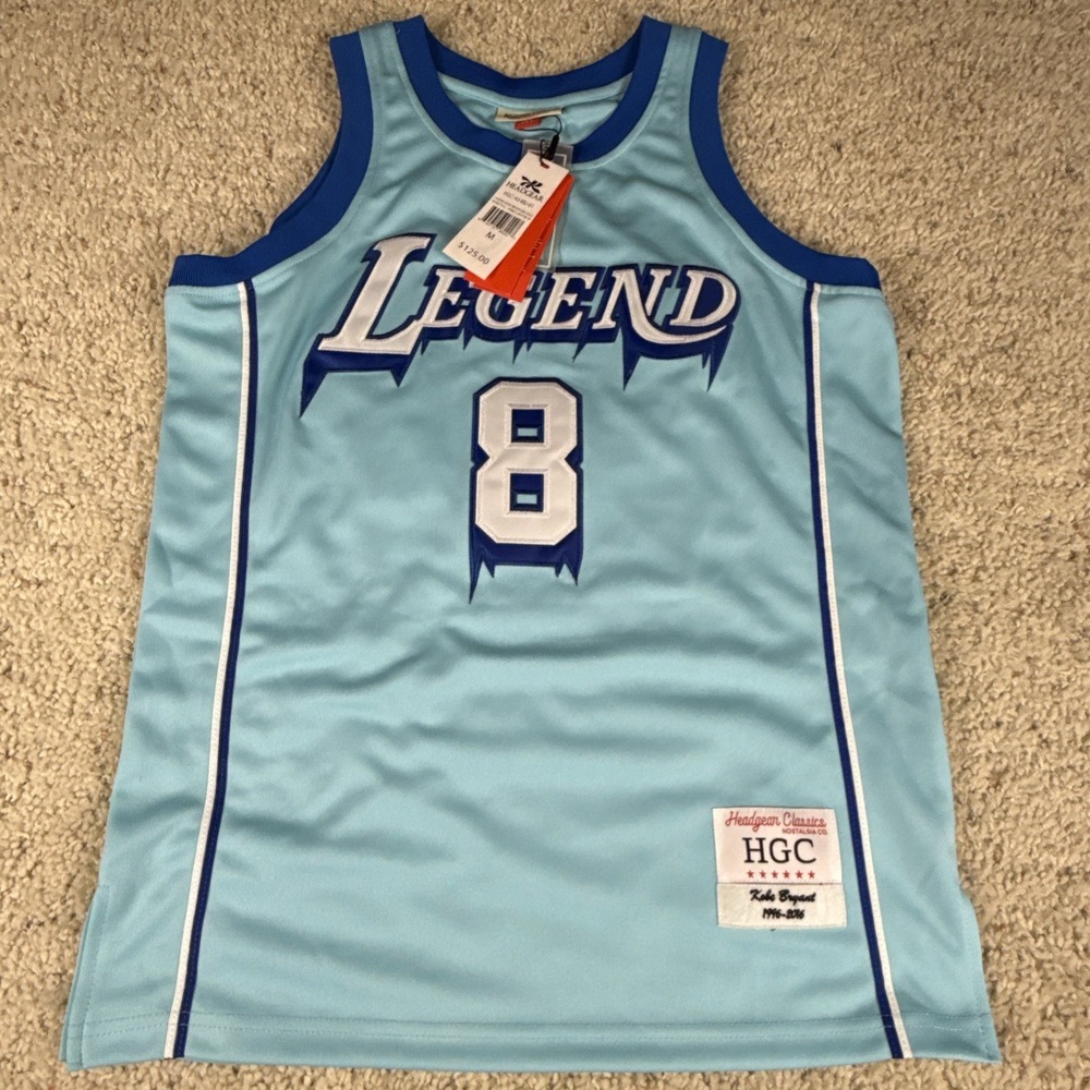 New Kobe Bryant Legend Ice Froze #8 Headgear Classics Basketball Jersey Men's M